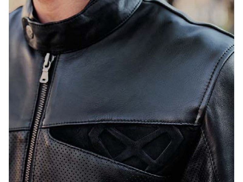 Geaca (jacheta) motociclete barbati piele Urban/Heritage Ixon vara model Cranky Air MS culoare: negru