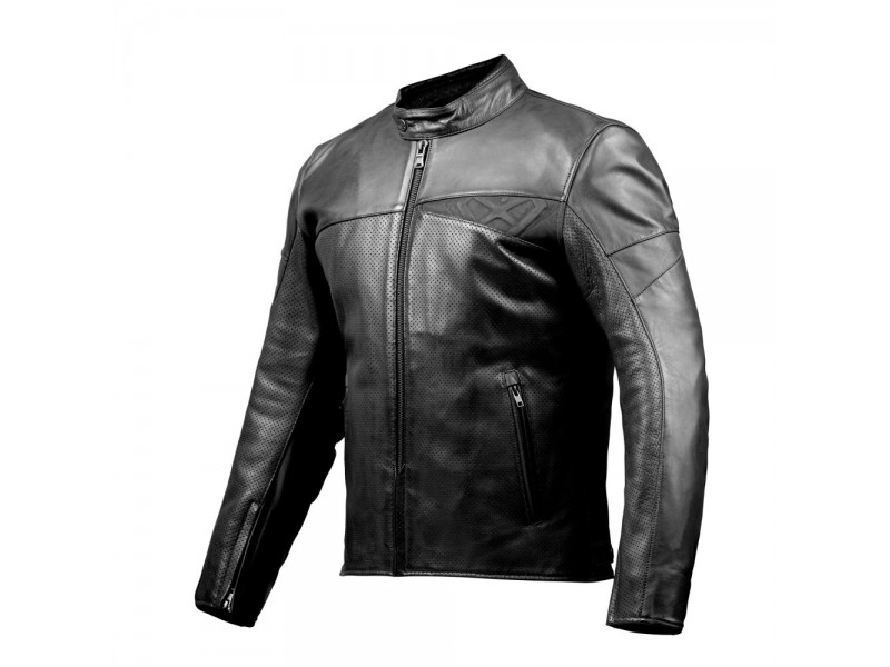 Geaca (jacheta) motociclete barbati piele Urban/Heritage Ixon vara model Cranky Air MS culoare: negru