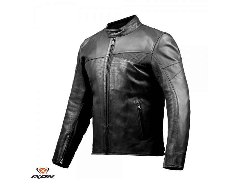Geaca (jacheta) motociclete barbati piele Urban/Heritage Ixon vara model Cranky Air MS culoare: negru