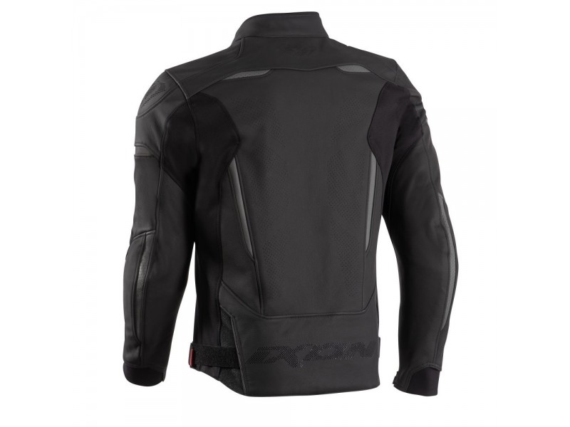 Geaca (jacheta) motociclete barbati piele Racing/Roadster Ixon vara model Ceros culoare: negru