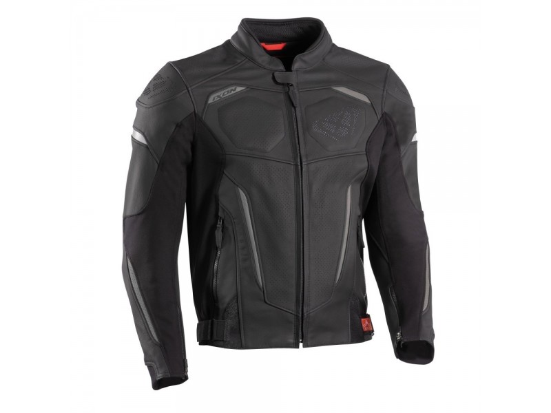 Geaca (jacheta) motociclete barbati piele Racing/Roadster Ixon vara model Ceros culoare: negru