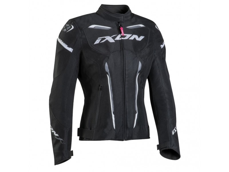 Geaca (jacheta) motociclete femei Racing/Roadster Ixon vara model Striker AIR WPL LS culoare: negru/alb Geaca (jacheta) motociclete femei Racing/Roadster Ixon vara model Striker AIR WPL LS culoare: negru/alb