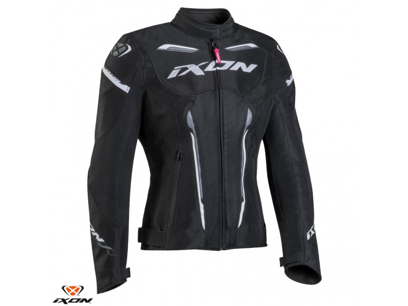 Geaca (jacheta) motociclete femei Racing/Roadster Ixon vara model Striker AIR WPL LS culoare: negru/alb Geaca (jacheta) motociclete femei Racing/Roadster Ixon vara model Striker AIR WPL LS culoare: negru/alb