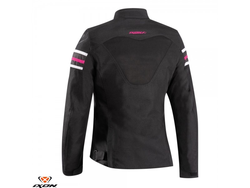 Geaca (jacheta) motociclete femei Racing/Roadster Ixon All season model Ilana LS culoare: negru/fuchsia (roz)