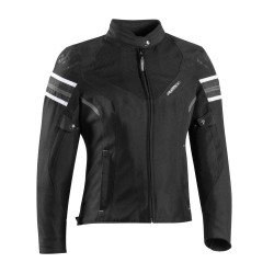 Geaca (jacheta) motociclete femei Racing/Roadster Ixon All season model Ilana LS culoare: negru/alb