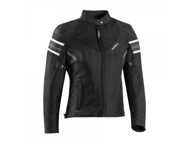 Geaca (jacheta) motociclete femei Racing/Roadster Ixon All season model Ilana LS culoare: negru/alb