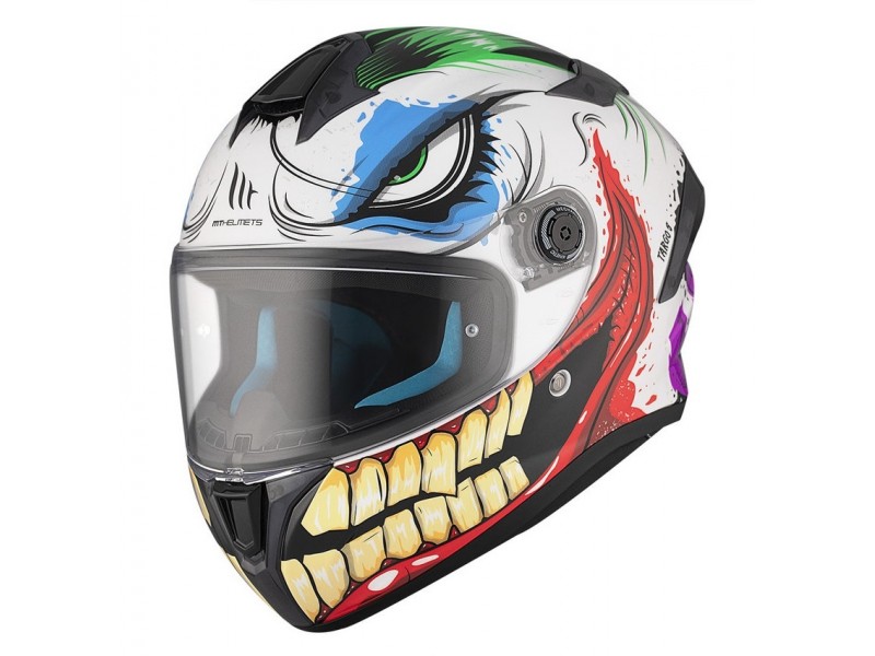 Casca integrala MT Targo S Joke A5 alb lucios - omologare noua ECE 22.06