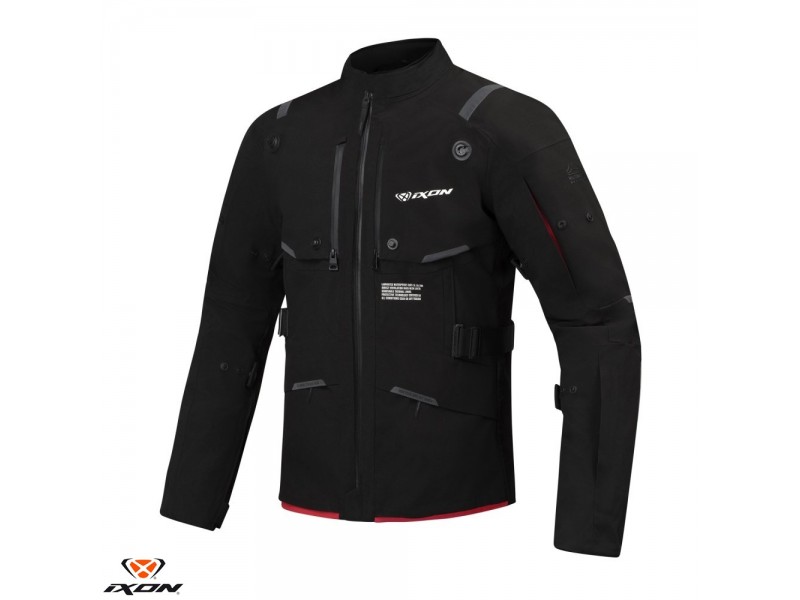 Geaca (jacheta) motociclete barbati Touring/Adventure Ixon All season model M-Skeid MS culoare: negru/rosu (geaca laminata; waterproof pe exterior) Geaca (jacheta) motociclete barbati Touring/Adventure Ixon All season model M-Skeid MS culoare: negru/rosu (geaca laminata; waterproof pe exterior)