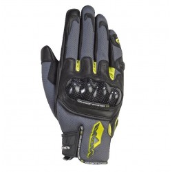 Manusi barbati Roadster vara piele/textil Ixon model RS Rise Air MS culoare: gri/negru/galben - degete tactile