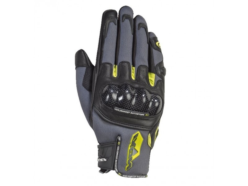 Manusi barbati Roadster vara piele/textil Ixon model RS Rise Air MS culoare: gri/negru/galben - degete tactile Manusi barbati Roadster vara piele/textil Ixon model RS Rise Air MS culoare: gri/negru/galben - degete tactile