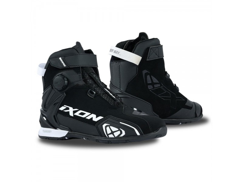 Ghete moto Roadster femei All Season Ixon model Bull 2 WP LS culoare: negru/alb (100% waterproof)