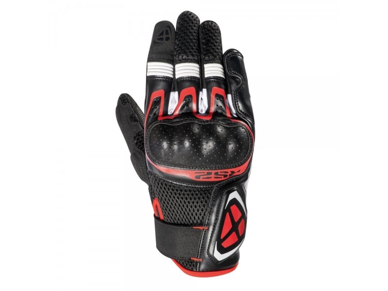 Manusi barbati Roadster vara textil/piele Ixon model RS2 MS culoare: negru/alb/rosu - degete tactile