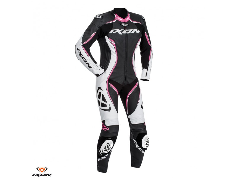 Costum (combinezon) motociclete femei piele Ixon vara model Vortex Lady LS culoare: negru/alb/fucshsia (roz) Costum (combinezon) motociclete femei piele Ixon vara model Vortex Lady LS culoare: negru/alb/fucshsia (roz)