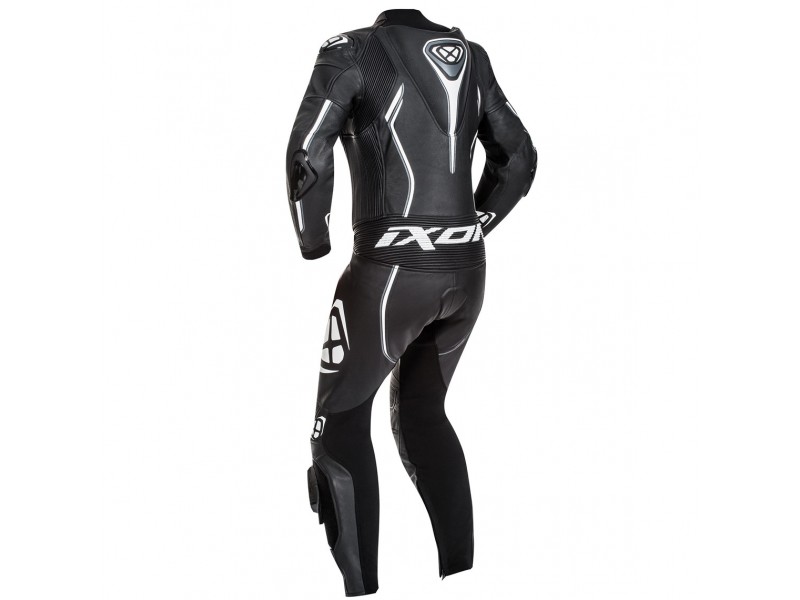 Costum (combinezon) motociclete femei piele Ixon vara model Vortex Lady LS culoare: negru/alb