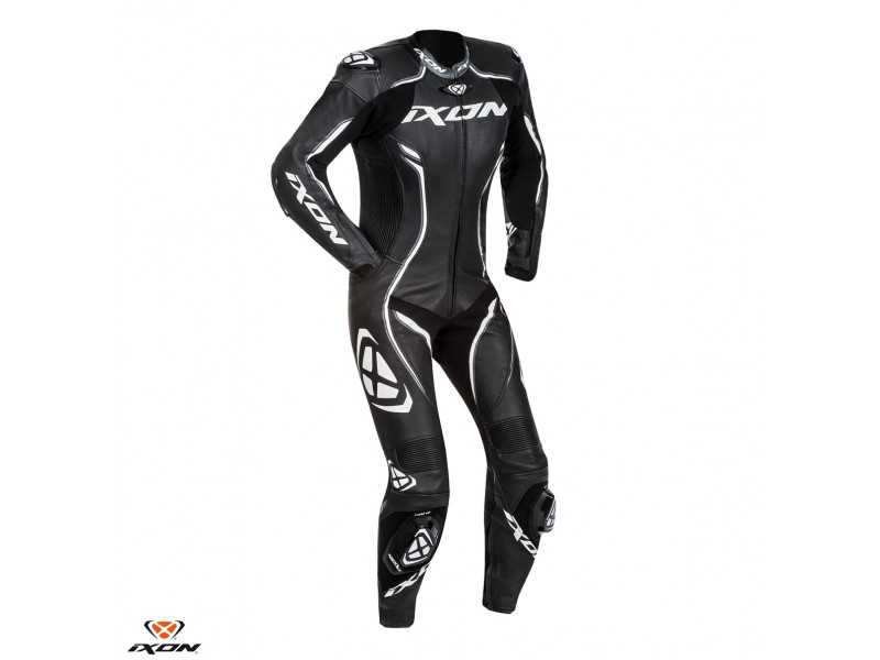 Costum (combinezon) motociclete femei piele Ixon vara model Vortex Lady LS culoare: negru/alb Costum (combinezon) motociclete femei piele Ixon vara model Vortex Lady LS culoare: negru/alb