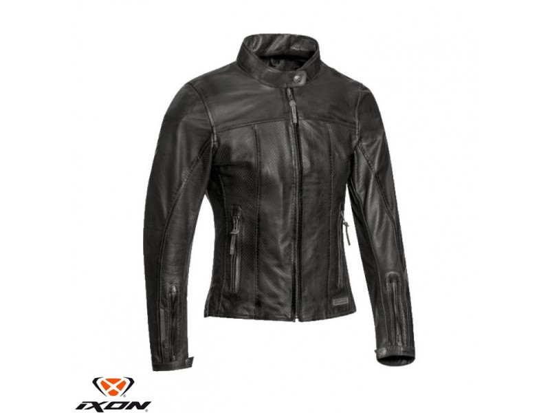 Geaca (jacheta) motociclete femei piele Urban/Heritage Ixon vara model Crank Air LS culoare: negru Geaca (jacheta) motociclete femei piele Urban/Heritage Ixon vara model Crank Air LS culoare: negru