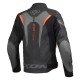Geaca (jacheta) motociclete barbati piele Racing Ixon vara model Jackal JKT MS culoare: negru/antracit/portocaliu
