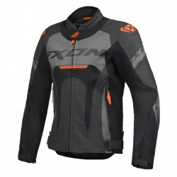 Geaca (jacheta) motociclete barbati piele Racing Ixon vara model Jackal JKT MS culoare: negru/antracit/portocaliu Geaca (jacheta) motociclete barbati piele Racing Ixon vara model Jackal JKT MS culoare: negru/antracit/portocaliu