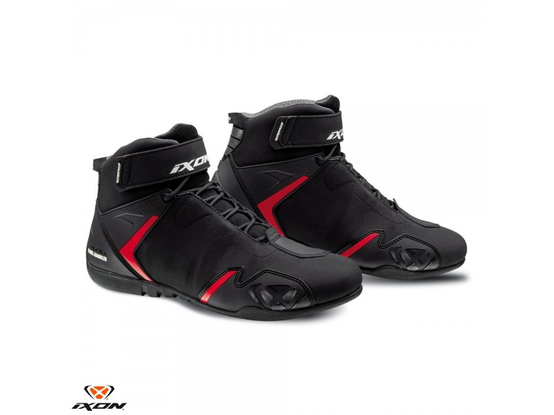 Ghete moto Roadster barbati All Season Ixon model Gambler WP MS culoare: negru/rosu (100% waterproof)