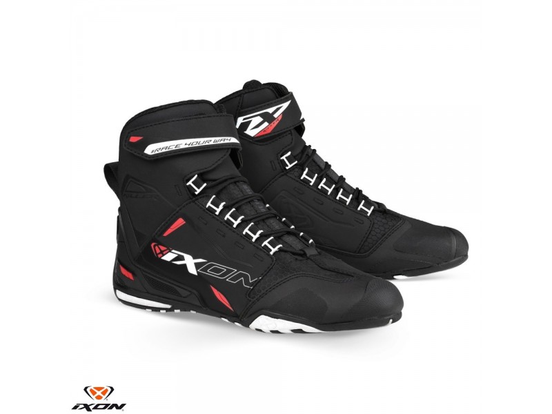 Ghete moto Roadster barbati vara Ixon model Killer MS culoare: negru/alb/rosu