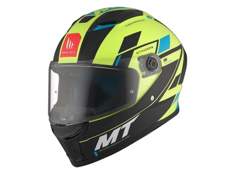 Casca integrala MT Stinger 2 Zivze C3 galben fluor mat - tip viziera: MT-V-28B