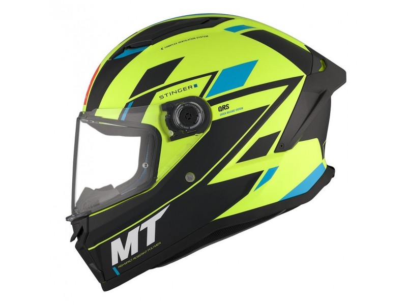 Casca integrala MT Stinger 2 Zivze C3 galben fluor mat - tip viziera: MT-V-28B