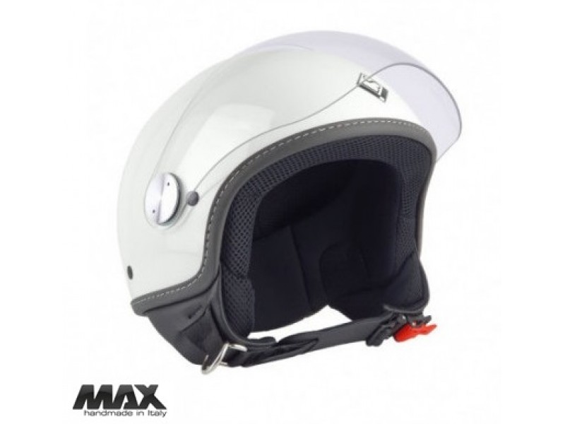 Casca open face (demi-jet) Max Helmets model DJ06 LS 7.9 culoare: negru/alb lucios (0JU) - 100% MADE IN ITALY