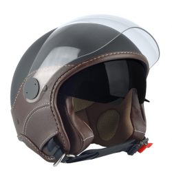 Casca open face (demi-jet) Max Helmets model DJDV06 LS Vision SV (ochelari soare integrati) culoare: negru mat/maro (NOM) - 100% MADE IN ITALY Casca open face (demi-jet) Max Helmets model DJDV06 LS Vision SV (ochelari soare integrati) culoare: negru mat/maro (NOM) - 100% MADE IN ITALY