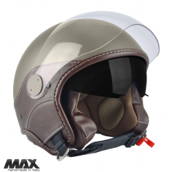 Casca open face (demi-jet) Max Helmets model DJDV06 LS Vision SV (ochelari soare integrati) culoare: maro Genesi mat (MGO) - 100% MADE IN ITALY Casca open face (demi-jet) Max Helmets model DJDV06 LS Vision SV (ochelari soare integrati) culoare: maro Genesi mat (MGO) - 100% MADE IN ITALY