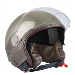 Casca open face (demi-jet) Max Helmets model DJDV06 LS Vision SV (ochelari soare integrati) culoare: maro Genesi mat (MGO) - 100% MADE IN ITALY