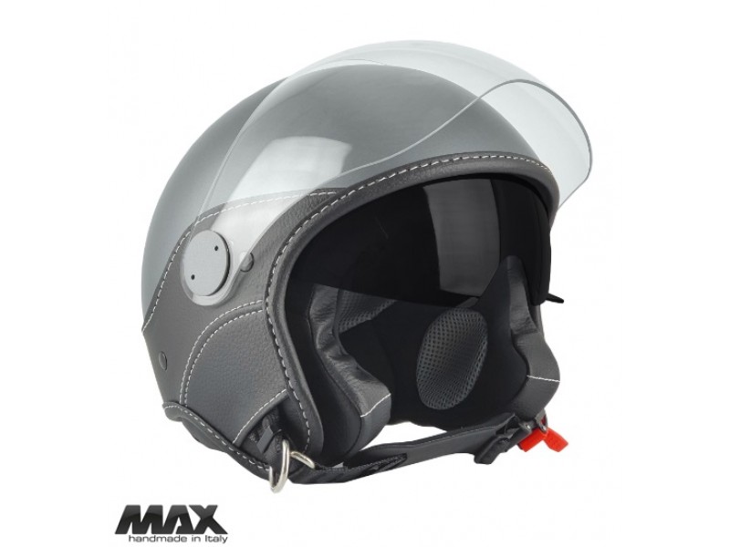 Casca open face (demi-jet) Max Helmets model DJDV06 LS Vision SV (ochelari soare integrati) culoare: gri mat (GTS) - 100% MADE IN ITALY