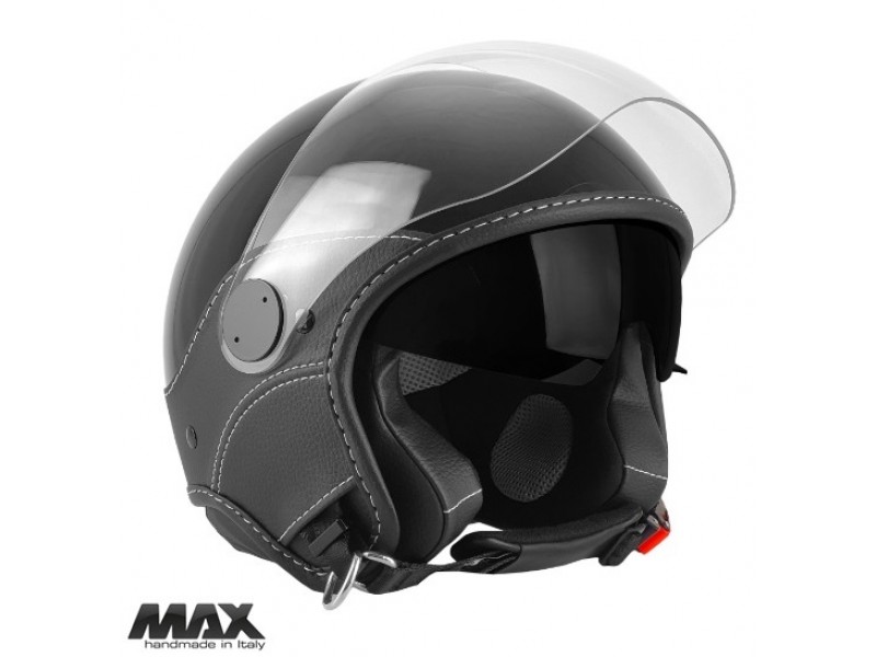Casca open face (demi-jet) Max Helmets model DJDV06 LS Vision SV (ochelari soare integrati) culoare: negru lucios (002) - 100% MADE IN ITALY Casca open face (demi-jet) Max Helmets model DJDV06 LS Vision SV (ochelari soare integrati) culoare: negru lucios (002) - 100% MADE IN ITALY