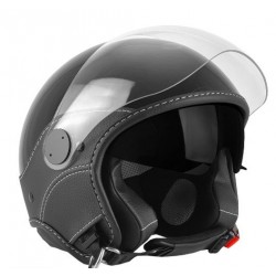 Casca open face (demi-jet) Max Helmets model DJDV06 LS Vision SV (ochelari soare integrati) culoare: negru lucios (002) - 100% MADE IN ITALY