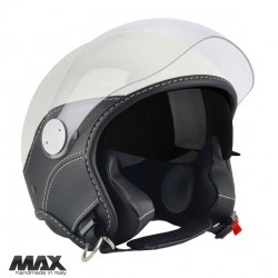 Casca open face (demi-jet) Max Helmets model DJDV06 LS Vision SV (ochelari soare integrati) culoare: alb lucios (000) - 100% MADE IN ITALY Casca open face (demi-jet) Max Helmets model DJDV06 LS Vision SV (ochelari soare integrati) culoare: alb lucios (000) - 100% MADE IN ITALY