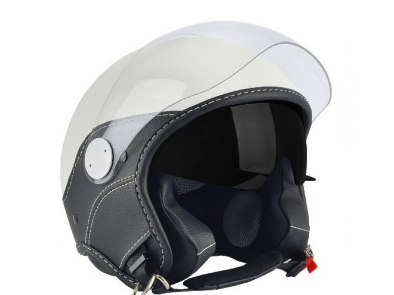 Casca open face (demi-jet) Max Helmets model DJDV06 LS Vision SV (ochelari soare integrati) culoare: alb lucios (000) - 100% MADE IN ITALY