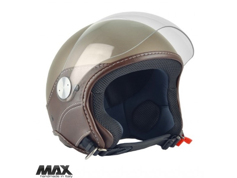 Casca open face (demi-jet) Max Helmets model DJ06 LS Vision (V2B) culoare: maro mat (MGO) - 100% MADE IN ITALY Casca open face (demi-jet) Max Helmets model DJ06 LS Vision (V2B) culoare: maro mat (MGO) - 100% MADE IN ITALY