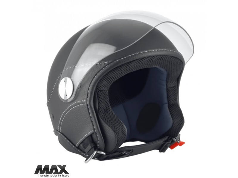 Casca open face (demi-jet) Max Helmets model DJ06 LS Vision (V2B) culoare: negru mat (00S) - 100% MADE IN ITALY