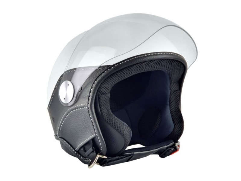 Casca open face (demi-jet) Max Helmets model DJ06 LS Vision (V2B) culoare: alb lucios (000) - 100% MADE IN ITALY