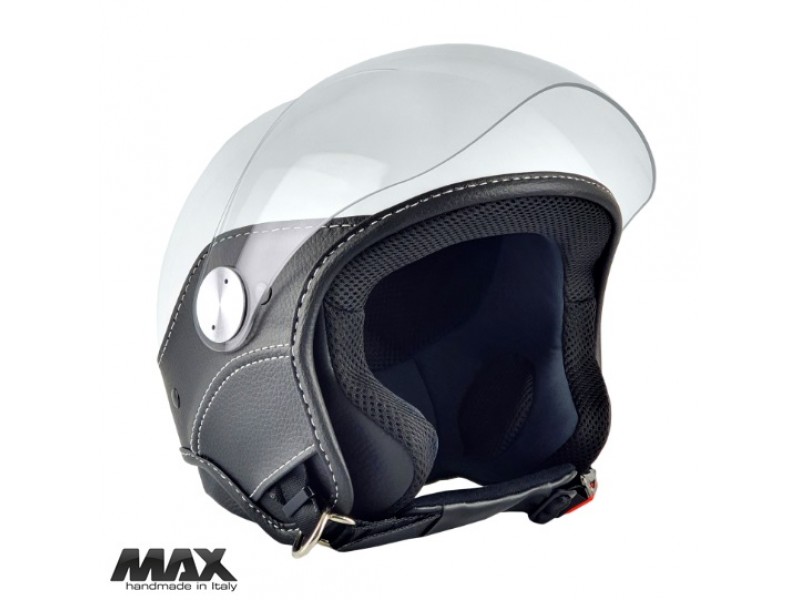 Casca open face (demi-jet) Max Helmets model DJ06 LS Vision (V2B) culoare: alb lucios (000) - 100% MADE IN ITALY Casca open face (demi-jet) Max Helmets model DJ06 LS Vision (V2B) culoare: alb lucios (000) - 100% MADE IN ITALY