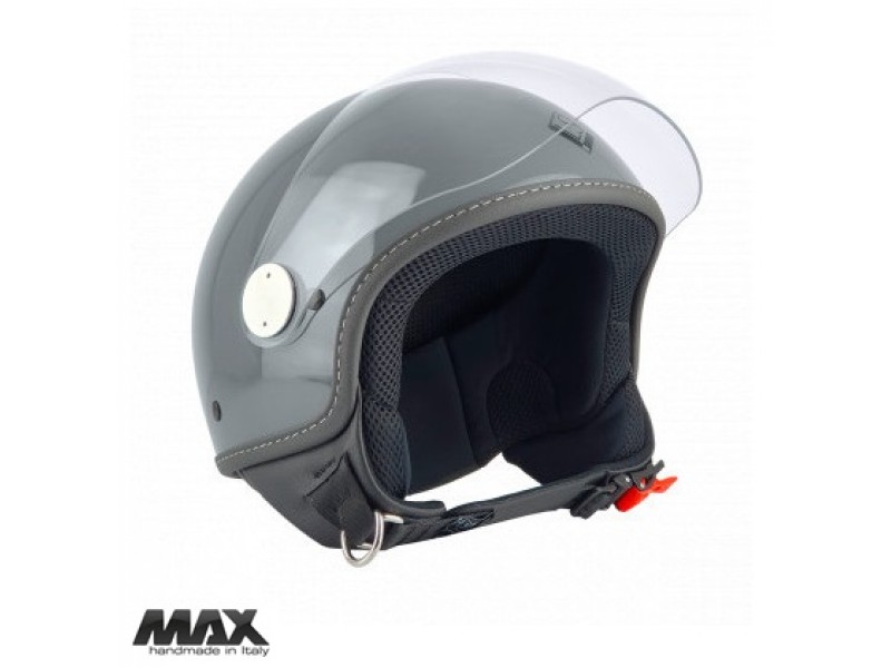 Casca open face (demi-jet) Max Helmets model DJ06 LS 7.9 culoare: gri lucios/negru (GFLN) - 100% MADE IN ITALY