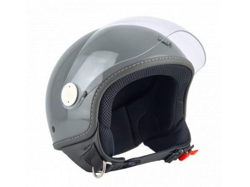 Casca open face (demi-jet) Max Helmets model DJ06 LS 7.9 culoare: gri lucios/negru (GFLN) - 100% MADE IN ITALY