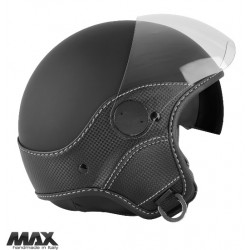 Casca open face (demi-jet) Max Helmets model DJDV06 LS Vision Carbon SV (ochelari soare integrati) culoare: negru mat/gri (NOFG) - 100% MADE IN ITALY Casca open face (demi-jet) Max Helmets model DJDV06 LS Vision Carbon SV (ochelari soare integrati) culoare: negru mat/gri (NOFG) - 100% MADE IN ITALY