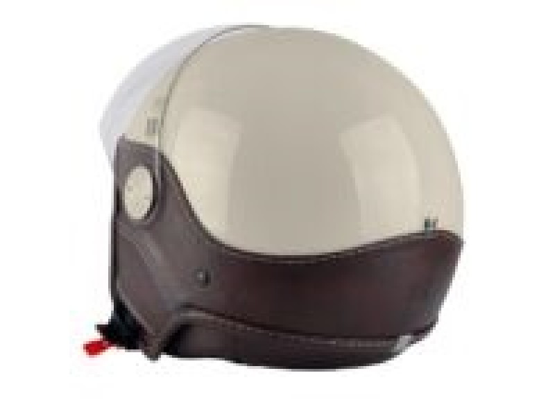 Casca open face (demi-jet) Max Helmets model DJDV06 LS Vision SV (ochelari soare integrati) culoare: crem lucios/negru (PLM) - 100% MADE IN ITALY