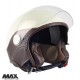 Casca open face (demi-jet) Max Helmets model DJDV06 LS Vision SV (ochelari soare integrati) culoare: crem lucios/negru (PLM) - 100% MADE IN ITALY