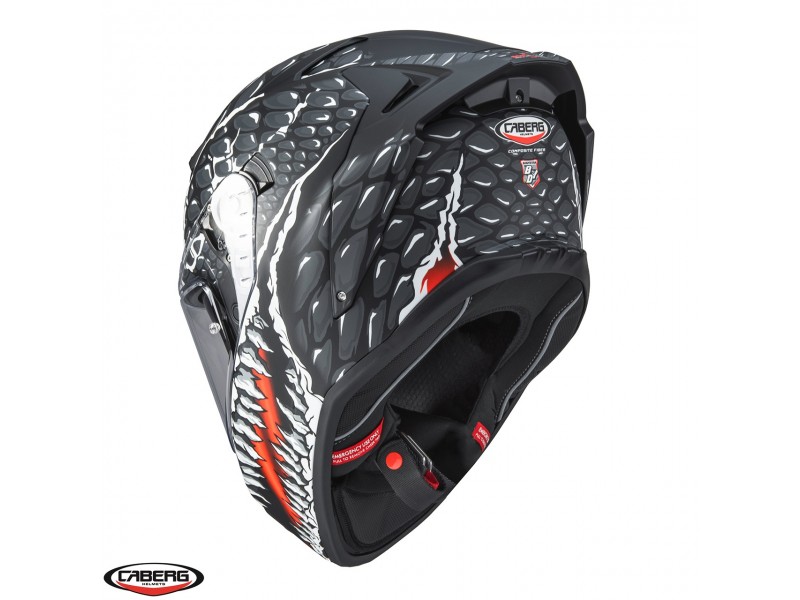 Casca integrala Caberg model Drift Evo II SV Crok H9 negru/antracit/rosu fluor mat Pinlock ready - lentila Pinlock inclusa