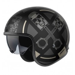 Casca Axxis model Hornet S SV Skulls Illustrated B1 negru mat (ochelari soare integrati) - omologare noua ECE 22.06