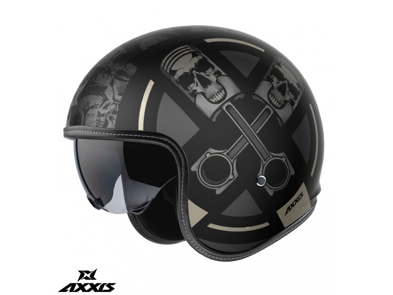 Casca Axxis model Hornet S SV Skulls Illustrated B1 negru mat (ochelari soare integrati) - omologare noua ECE 22.06 Casca Axxis model Hornet S SV Skulls Illustrated B1 negru mat (ochelari soare integrati) - omologare noua ECE 22.06