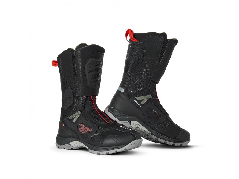 Ghete (cizme) moto Adventure (Touring) Unisex Seventy model SD-BA6 Stelvio culoare: negru/rosu/verde