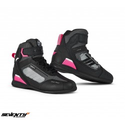 Ghete (cizme) moto Racing femei Seventy model SD-BR2 Veloce culoare: negru/roz Ghete (cizme) moto Racing femei Seventy model SD-BR2 Veloce culoare: negru/roz