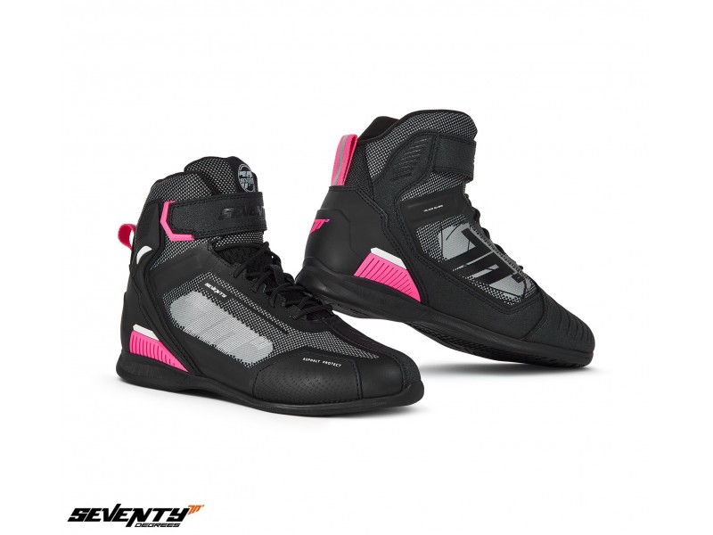 Ghete (cizme) moto Racing femei Seventy model SD-BR2 Veloce culoare: negru/roz